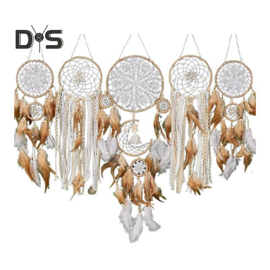 

5 шт./компл. перо ловец снов домашний офис гостиная спальня настенное искусство бохо ручная работа тканый подвесной ловец снов украшение орнамент кулон