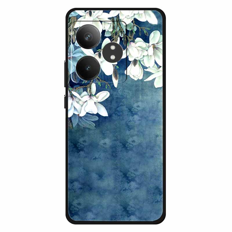 For Realme GT 6T Case Soft Feeling Silicone Luxury Phone Covers For Realme GT 6 GT6 Cases TPU Painted Marble Beautiful GT6t Wolf