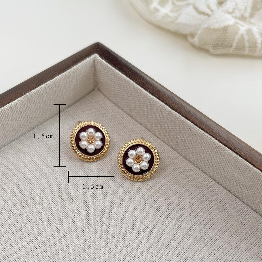 Ancola Red Drop Earrings: Women's Retro Chic, Fair-Skin Enhancing, Luxury Ear Jewelry.