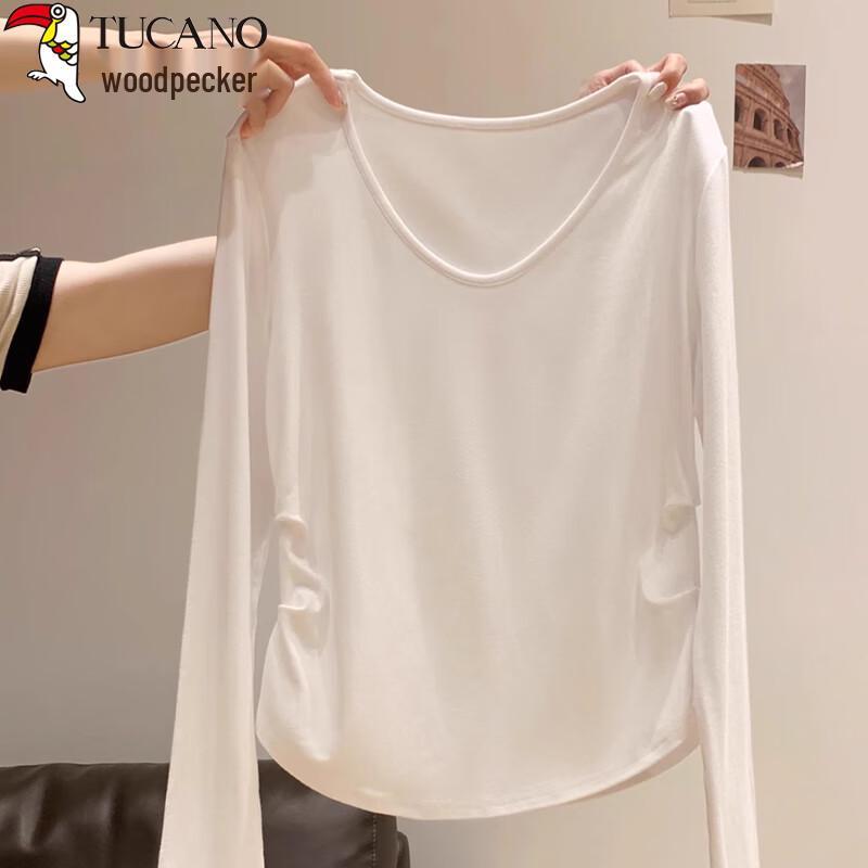 Woodpecker Women s Ribbed V-Neck Long Sleeve T-Shirt S