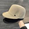 Casual Wind Curling Big Brim Cap Women's Fine Grass Woven Breathable Sunshade Sunscreen Hat Korean Version Beach Hat