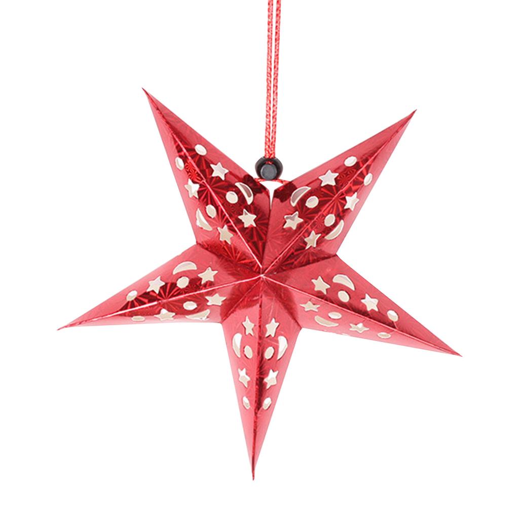Decoratune de Crăciun de 12 inch Steaua de hârtie de Crăciun Steaua de vacanță suspendată Stele de tavan pandantiv Abajur de lampă pentru brad de Crăciun 3D Decorare suspendată de stea de hârtie 3D
