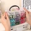 Portable Transparent Jewelry Box with Compartments for Beaded DIY Bracelets