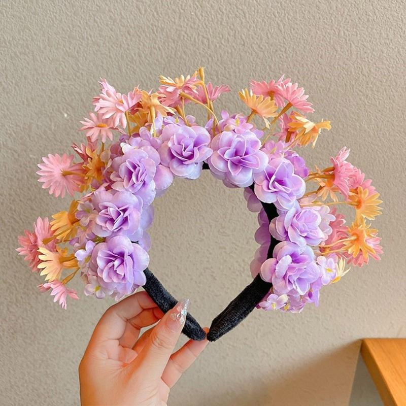 Beautiful Handmade Flower Headband Chinese Traditional Flower Hair Adornments Suitable for Traditional Chinese Dress