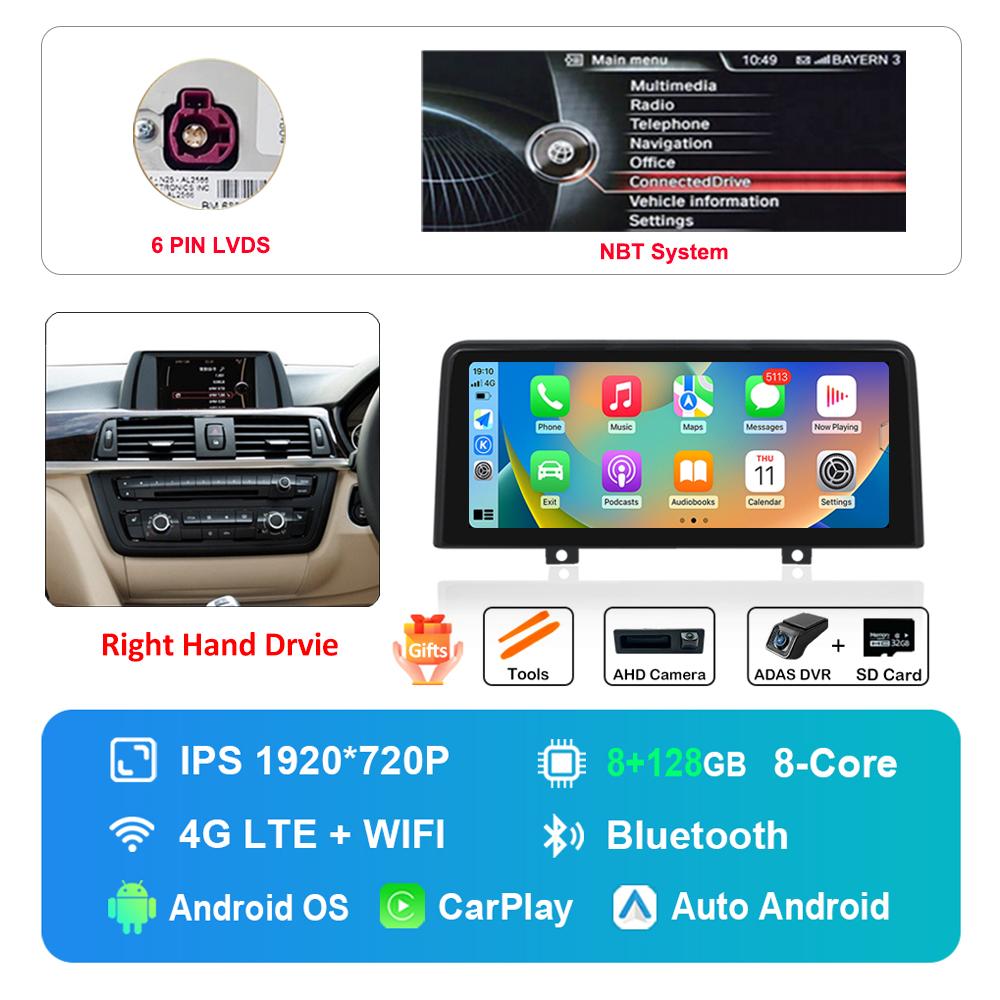 12.3 Inch Right Hand Drvie for BMW 3 4 Series F30 F31 F32 F33 F34 F36 NBT EVO System Android Car Radio Multimedia Player 4G WiFi