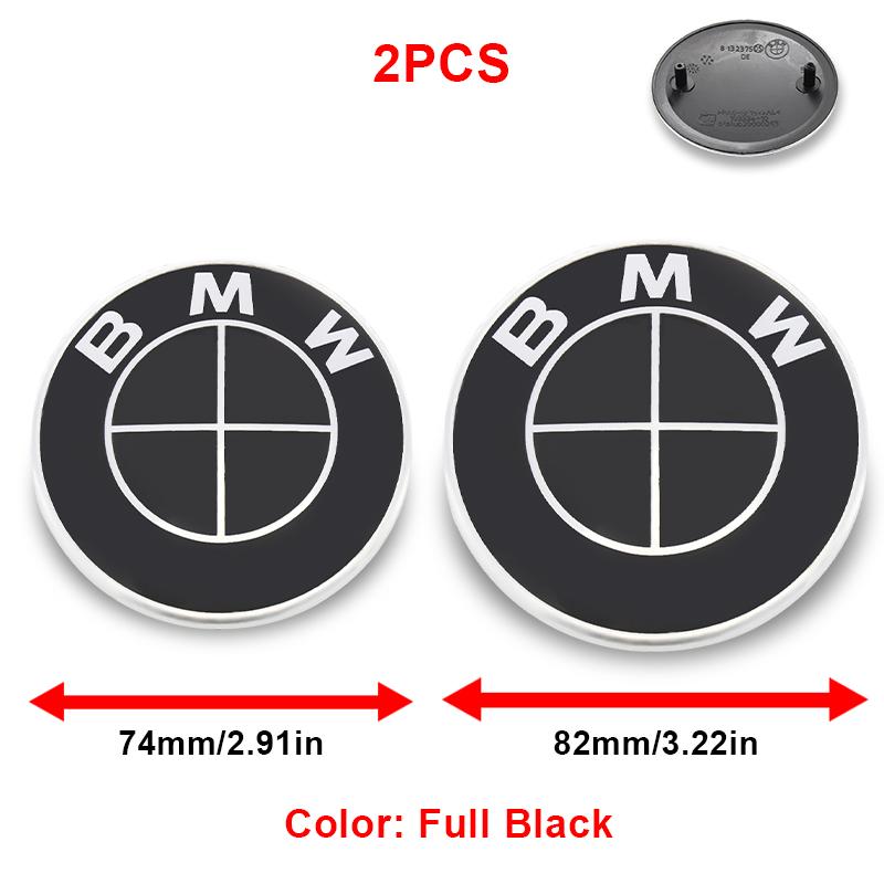 Drswk4 2Pc ABS 82mm 74mm Car Front Hood Emblem Rear Boot Trunk Logo For BMW M G20 G32 G11 X3 X5 X4 X6 X7 G30 G12 F40 F30 X1 Accessories