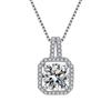 Collier Pendentif Carré Zircon Style Coréen - Chaîne Courte Clavicule pour Femme, Cadeau pour Petite Amie