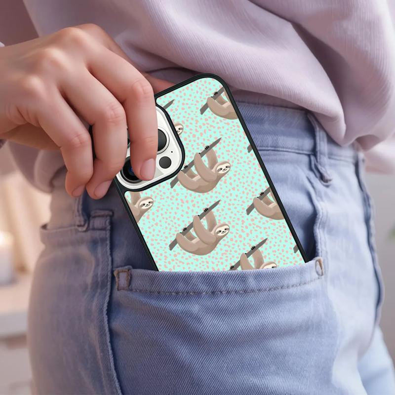 Kawaii Cute Sloth Phone Case For IPhone 18 17 Air 15 16e 14 13 Pro Max Coque 12 11 Pro Max PLUS cover