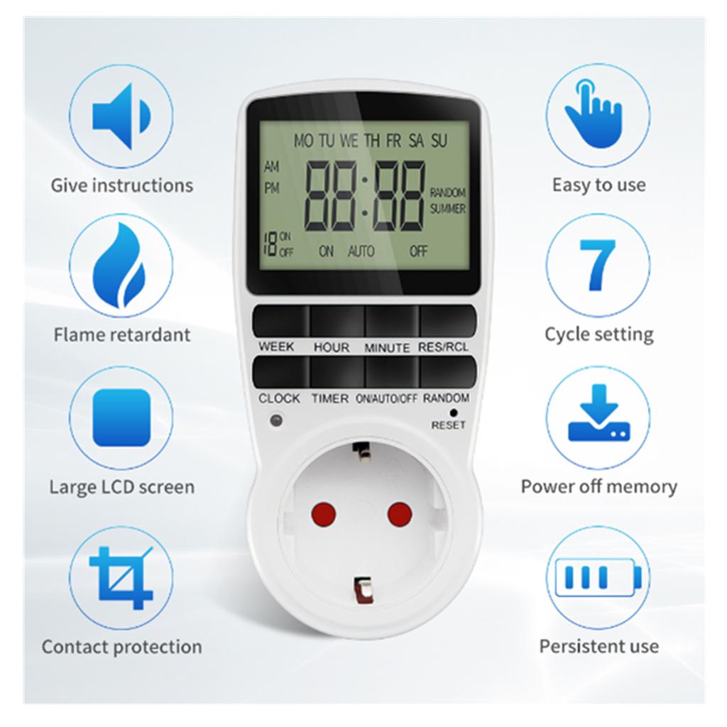 TM02 /TM03 /TM04 Electronic Digital Timer Kitchen Timer Socket Outlet Programmable Timing Power Metering Socket 43% OFF