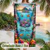 Underwater Friends Adventure Theme Quick Dry Beach Towel Custom Name Text Print Large Sand Resistant Towel Beach Vacation