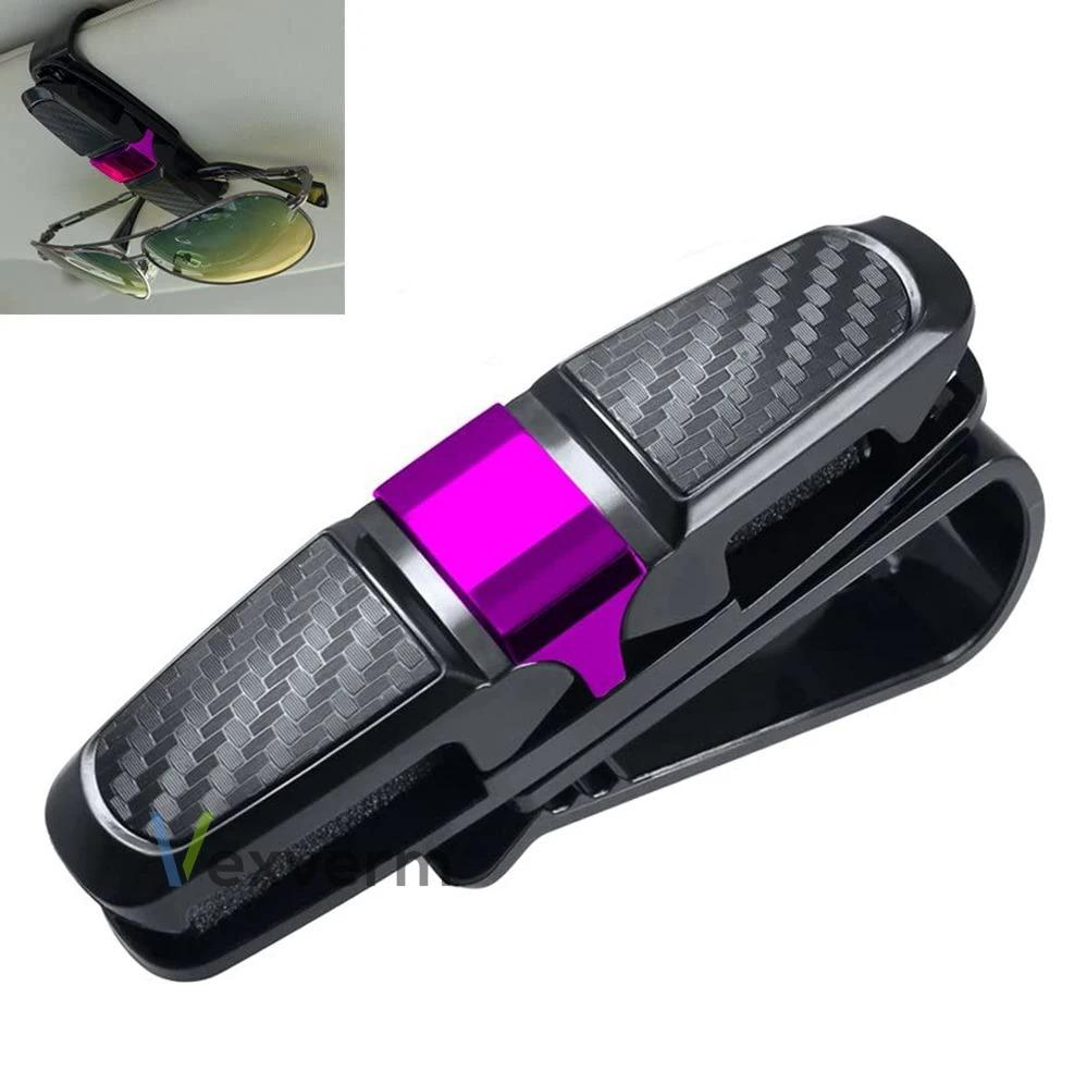 Auto Glasses Holder - Car Sun Visor Sunglasses Clip with Ticket Card Clamp ABS Eyeglasses Case - Automotive Glasses Mount