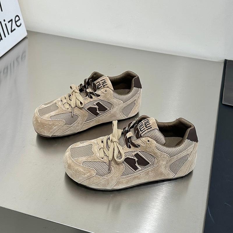 Retro women's spring mesh casual sneakers dad shoes