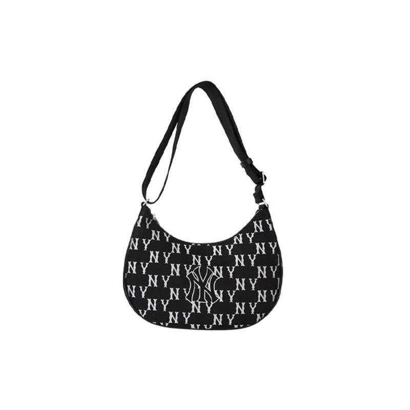 

MLB SS23 New York Yankees Denim Dumpling Bag, Shoulder Bag, Handbag Regular Women s Black Casual 3ABQL023N-50BKS чорний