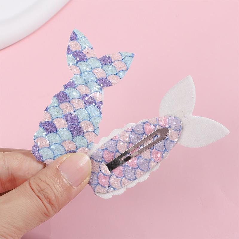 8pcs/set Mermaid Sequin Hairpin Sweet Glitter Hair Clips for Kids Girls Mermaid Theme Birthday Party Favors Gifts for Guests