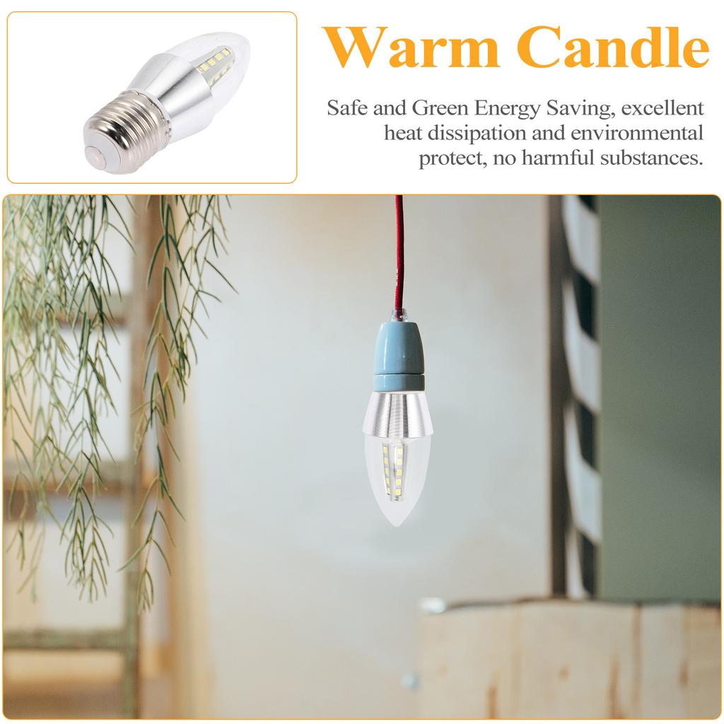 2Pcs E14 Candelabra LED Light Bulbs Decorative Chandelier Bulbs Low Heat Emission Small Transparent Shade
