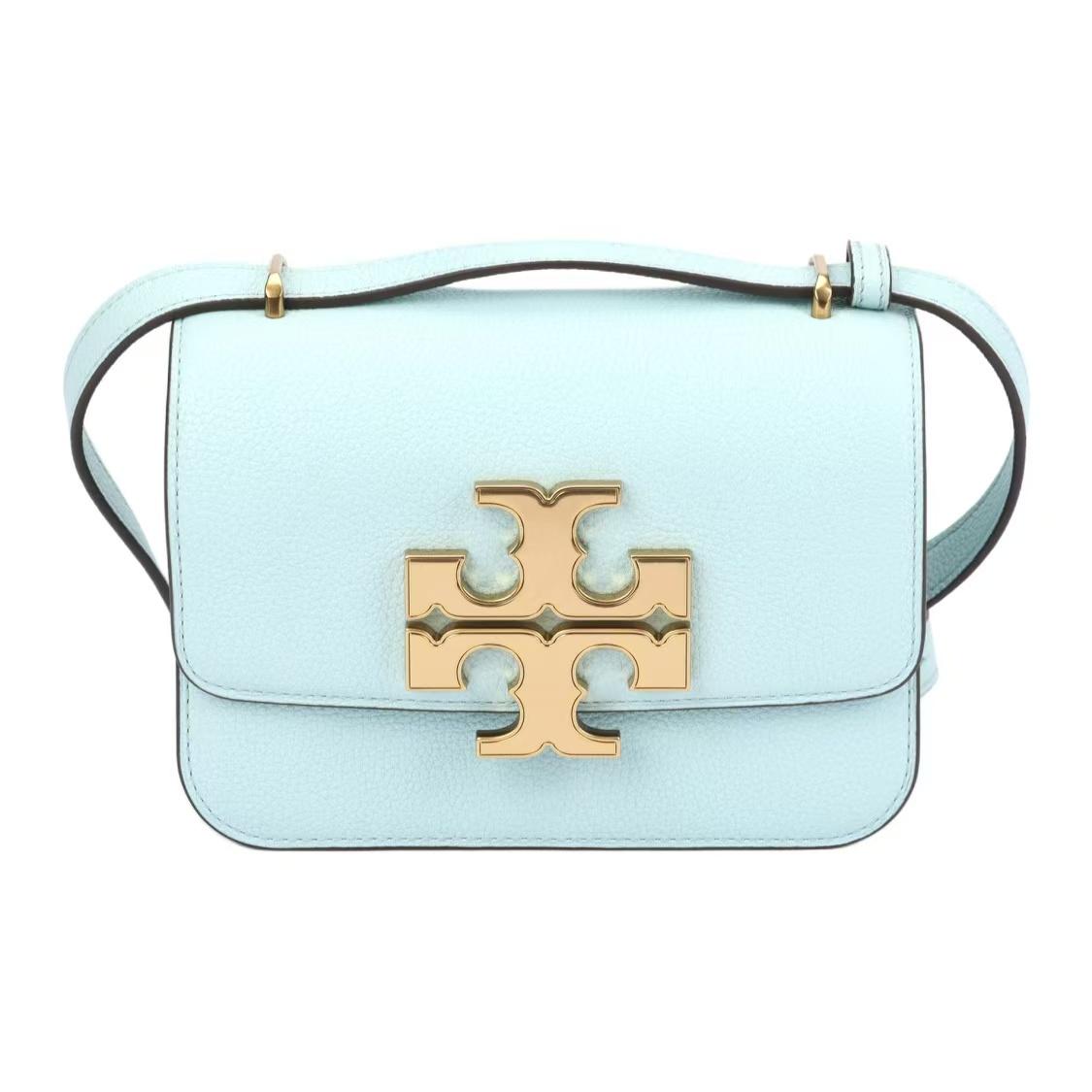 

Tory Burch Eleanor Solid Double T Logo Flap Crossbody Shoulder Bag Small Women Bags Sky-Blue 155671-400 Basic Set (Bag+Dust Bag)