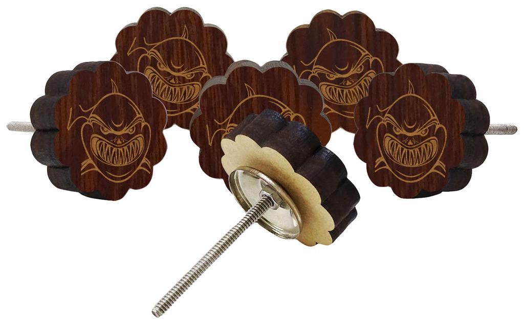 IBA Indianbeautifulart Braun Gravierte Knöpfe Holz Kleiderschrank Knöpfe Schrank Schubladengriff 10