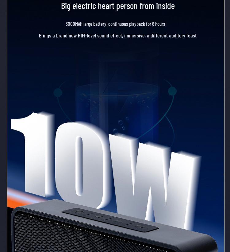 Outdoor Waterproof Wireless Bluetooth Speaker with High-Power Subwoofer