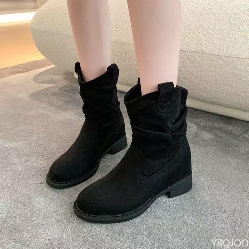 Fashion Retro boots women's new autumn style thick heels short boots  simple comfortable versatile anti slip wear-resistant boots