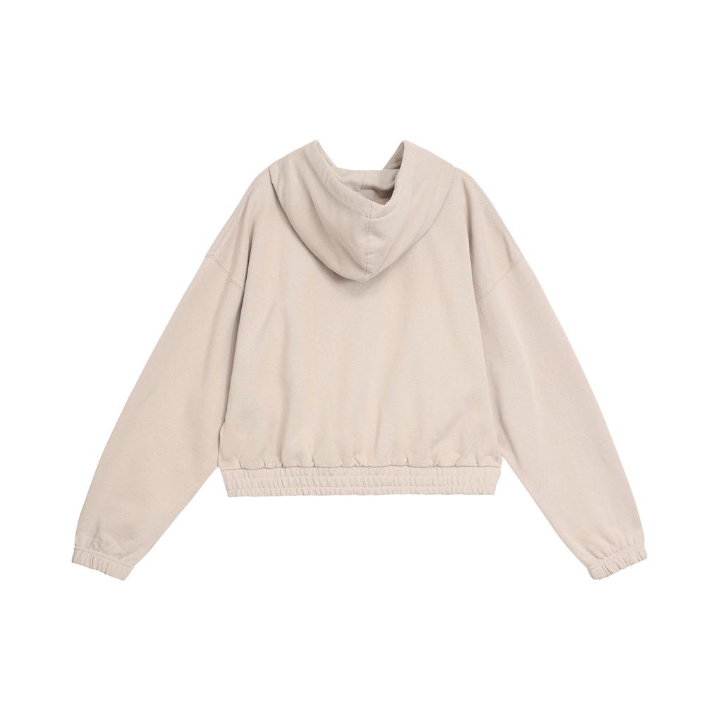 Jordan Essentials Casual Sport Knit Loose Hoodie Crop Top Women Tops Light-Iron-Ore DD6999-012