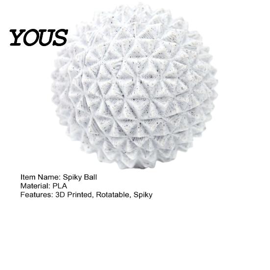Anxiety Relief Toy 3D Printed Rotatable Spiky Ball, Mini Textured Fidget Ball for Handheld Stress Relief, Portable Decompression Twisting