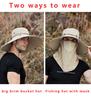 Fashion Men's Mesh Fisherman Cap with Face Mask Casual Bucket Hat Panama Caps Summer UV Protection Sun Hat Outdoor Fishing Hat