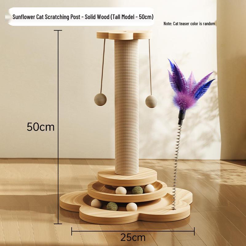 Sisal Cat Scratching Board and Claw Sharpener: Durable Cat Teasing Toy & Scratch Post 25x25x50 cm
