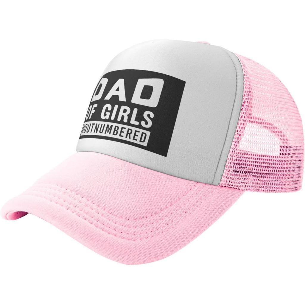 Dad Outnumbered Girls Trucker Hat Polyester Mesh Baseball Snapback Cap for Adult