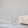 Heart Necklace with Full Diamond Alloy - Sweet European & American Clavicle Chain for Women