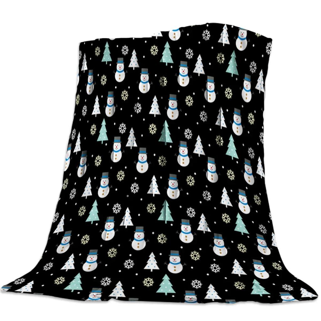 Christmas Winter Animals Checkered Buffalo Blankets Throw Cover Fleece Comfort Warm Room Couch Home Bedspread Blanket