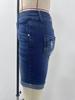 Women's Mid-Length Elastic Denim Shorts - Double-Button Washed Jeans, European & American Style Fashion.