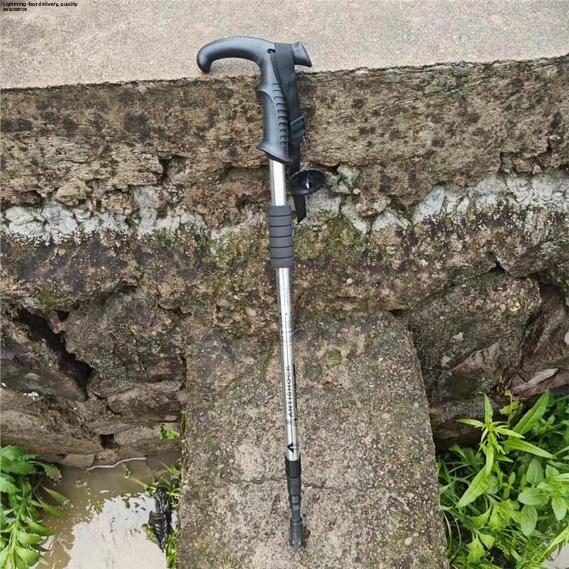 Ultra-Light Titanium Alloy Hiking Cane Anti-Slip Mountain Climbing Stick Outdoor Travel Walking Stick Shock Absorption System 7