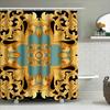 Gold Baroque Shower Curtain Decorative Luxury Printing Waterproof Bathroom Decoration Home Accessories Black/Golden