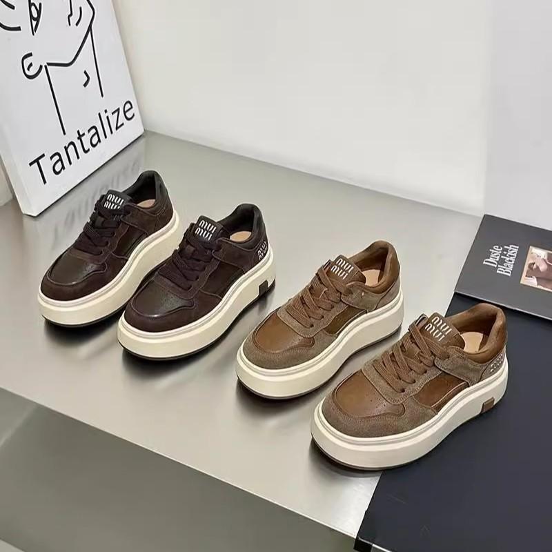 Small 6cm Heightening Thick Baseplate Shoes Women's 2025 Autumn New Lightweight Retro Versatile Casual Sports Muffin Shoes