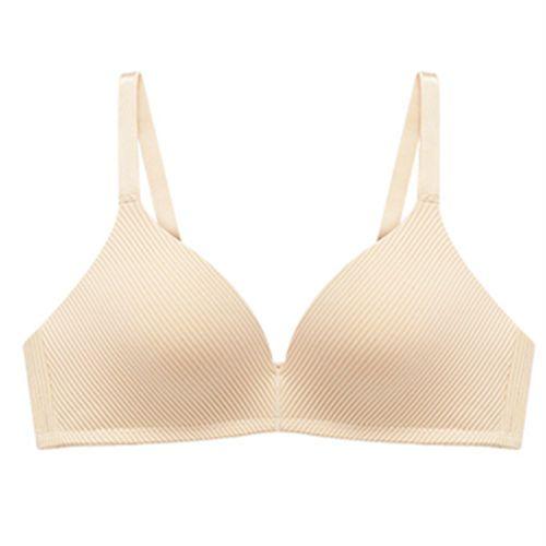 

Тонкий Дышащий Бесшовный Беспроводной Пуш-ап Формирующий Бюстгальтер для Женщин, Уменьшающий Видимость Большой Груди 38/85 бежевый