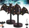 Twinkle Bat Candlestick Halloween Bat Candle Holder Decor, Handmade Gothic Style, Black Resin, for Home Party Table Centerpiece