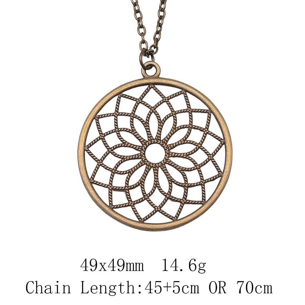 Back To School Christmas Necklace Flower Of Life 45cm Or 70cm Long Chain Necklace Home Garden Necklaces With Pendant