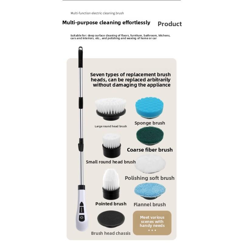Electric Nine-in-one Cleaning Brush Car Kitchen Bathroom Cleaning Wireless Charging Dual-purpose Handheld Cleaning Brush