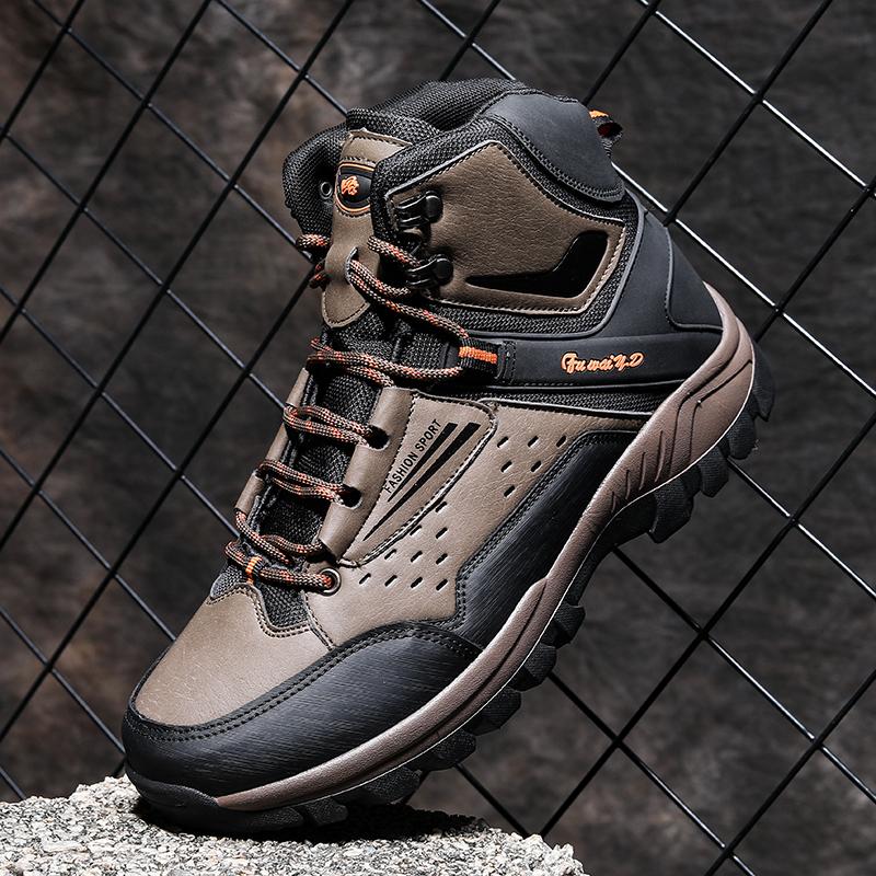 Outdoor Hiking Boots for Men Hiking Shoes High Tops Safe Recreational Hunting Hiking Ankle Boots for Men Fall and Winter Shoes