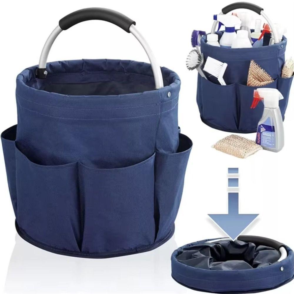 Multi Pocket Picnic Folding Basket Foldable Electrician Toolkit Bucket Garden Tools Bag Fishing