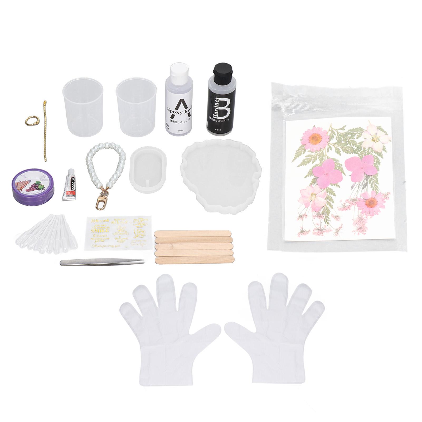 Epoxy Resin Coaster Kit Handcraft Reusable Silicone Flower Preservation Kit Resin Mold with Dried Flowers Stickers