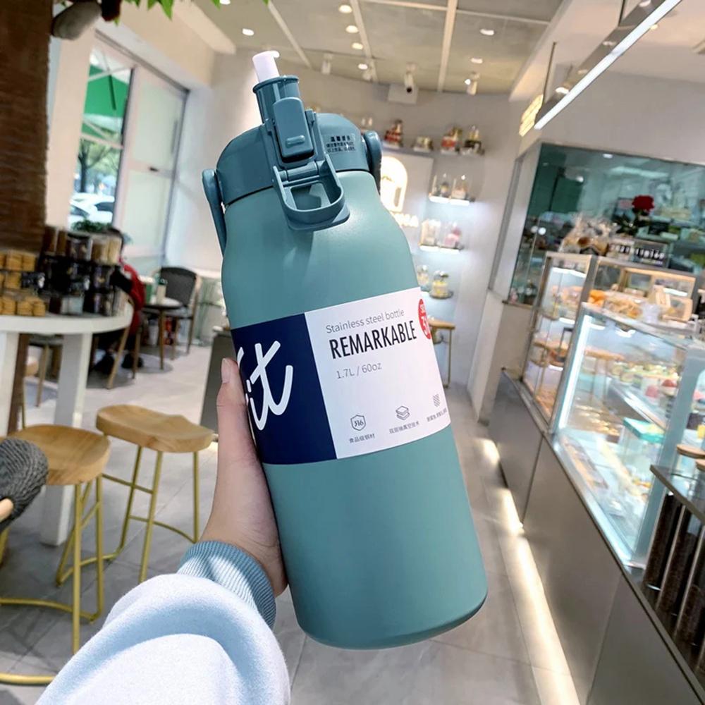 1700ml Large Capacity Thermo Bottle Portable Thermal Mug Thermos Water Bottle Tumbler Thermoses Outdoor Stainless Steel Therma