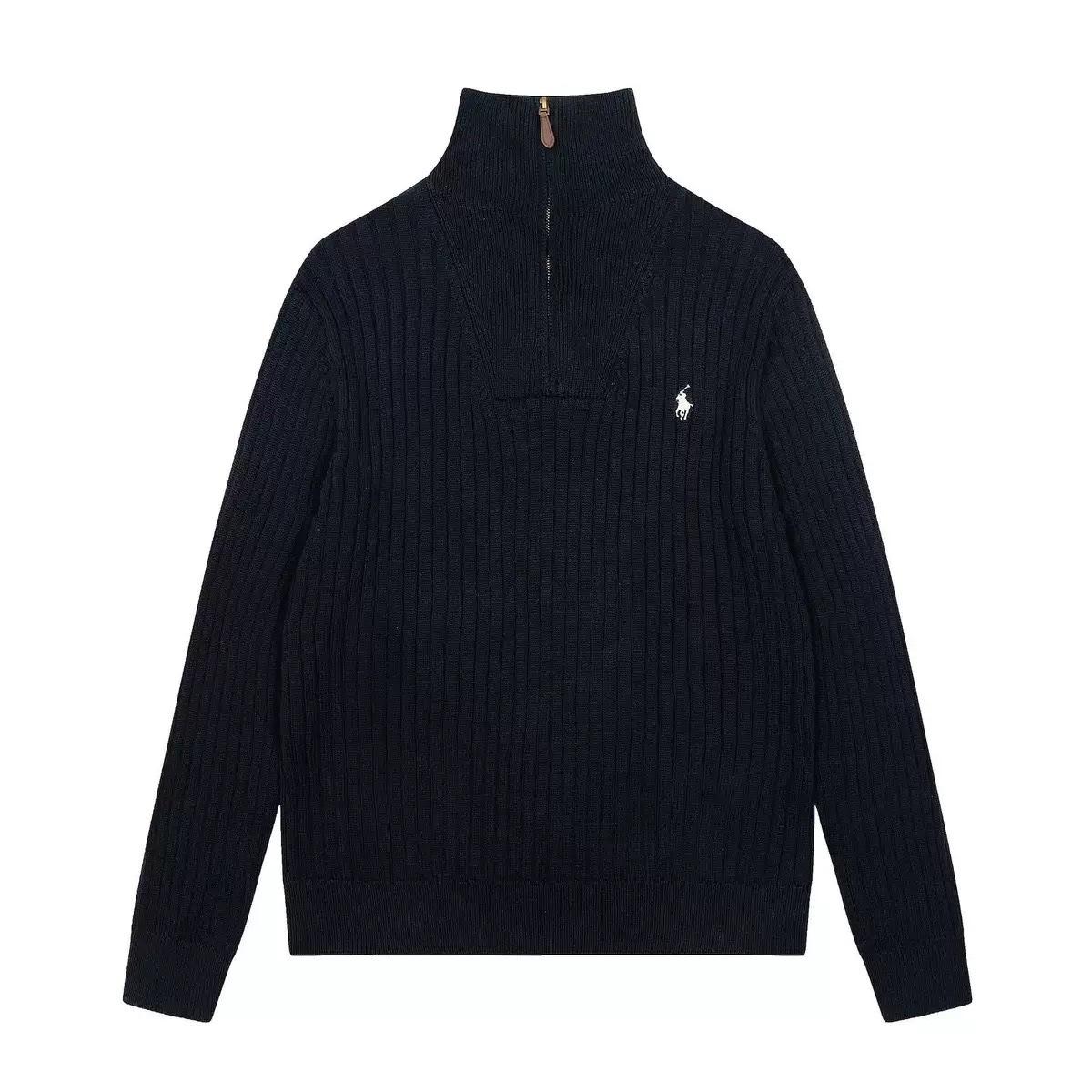 LUXEON Long Sleeves Sweater Jacket Korean Embroidery Pullover Knitting Fashion Half Zipper Knitted Tops S темно-синий 6080₽