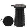 Outdoor Portable Retractable Folding Stool Black Telescoping Stool for Fishing Travel Stall