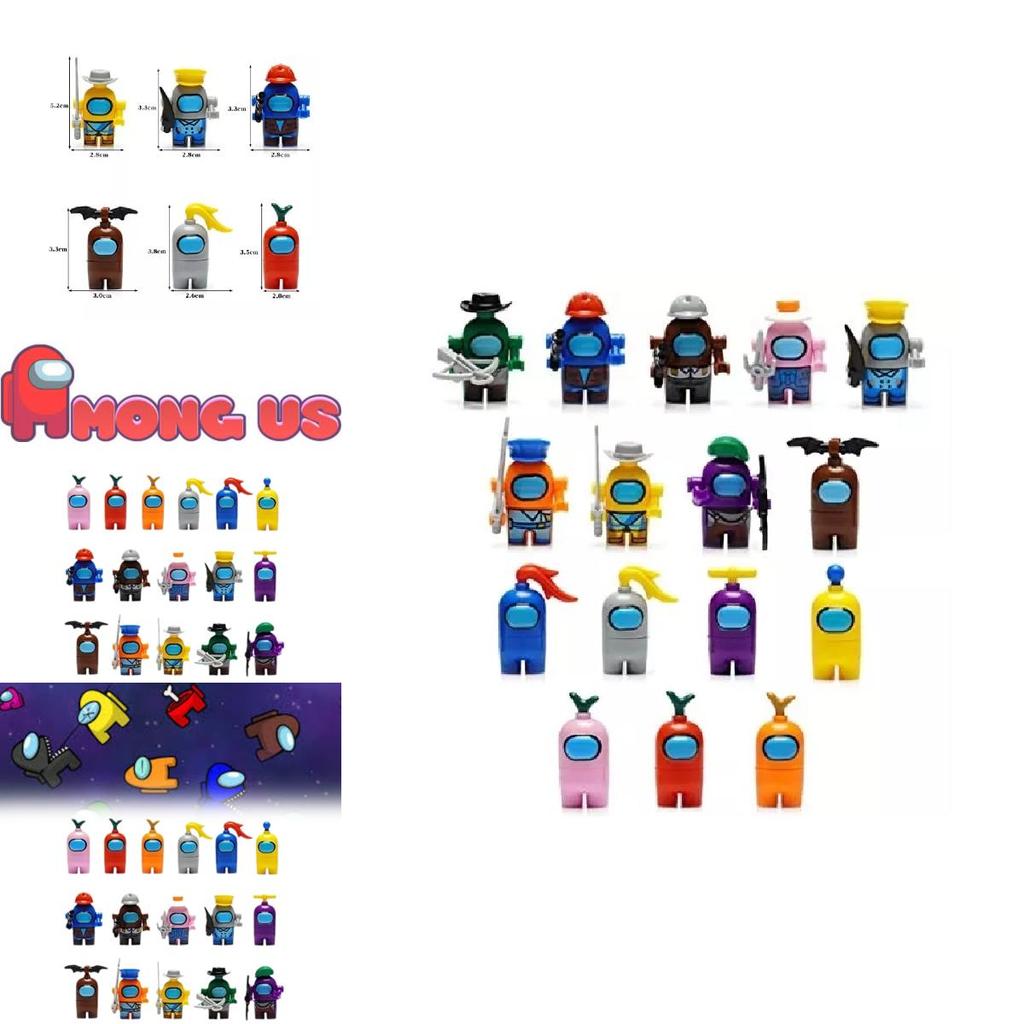 Exciting Space Among Us 16 Character Mini Building Blocks Perfect For Kids Playtime