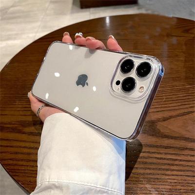 Prabangus skaidrus kietas plastikinis kompiuterio dėklas, skirtas iPhone 16 15 14 13 12 Mini 11 Pro Max X XR XS 5 6 7 8 Plus SE Shockpoof krištolinis skaidrus dangtelis