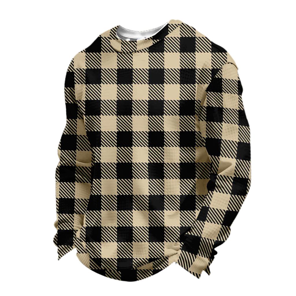 Herr Casual Långärmad Topp med Digitaltryck, Herr Rundhalsad Långärmad Topp