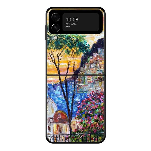 Oil Painting Art Water City Venice Case For Samsung Galaxy Z Flip 4 Z Flip3 5g Case For Galaxy Z Flip Pc Hard Phone Shell Capa