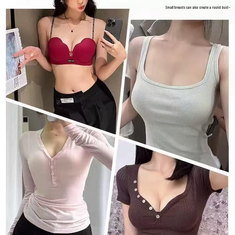 Soutien-gorge push-up sans couture pour petites poitrines - Doux, offrant un bon maintien, anti-affaissement avec bretelles fines