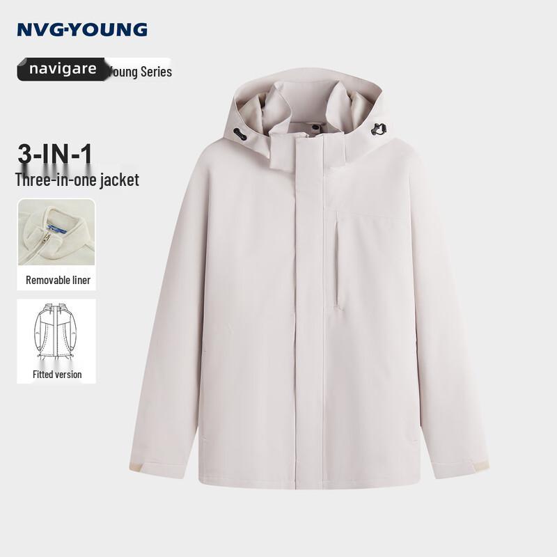 

NVG·YOUNG Men s 3-in-1 Hooded Fleece Lined Windbreaker Jacket M